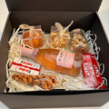 Treat Box with Prosecco — luxury gift box with rosé prosecco, KitKat, Kinder chocolate, roasted almonds, pistachios, dried apricots and banana chips